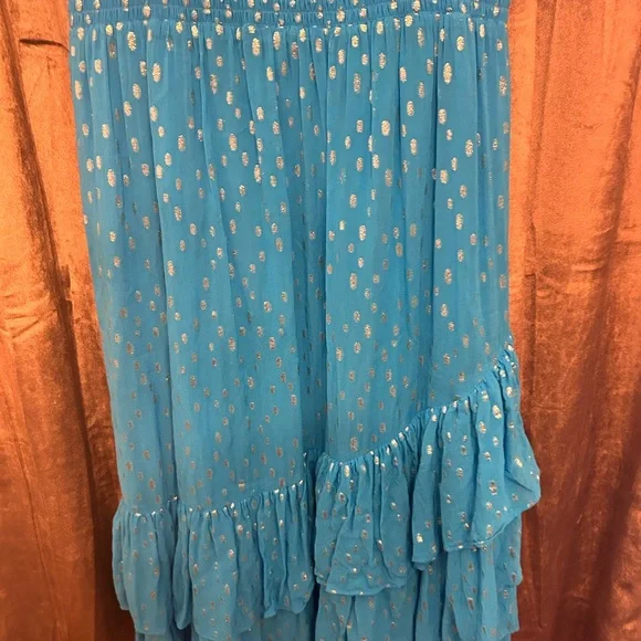 Lilly Pulitzer Blue and Silver Maxi Dress - Picture 5 of 7